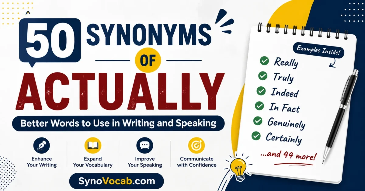 Synonyms of Actually