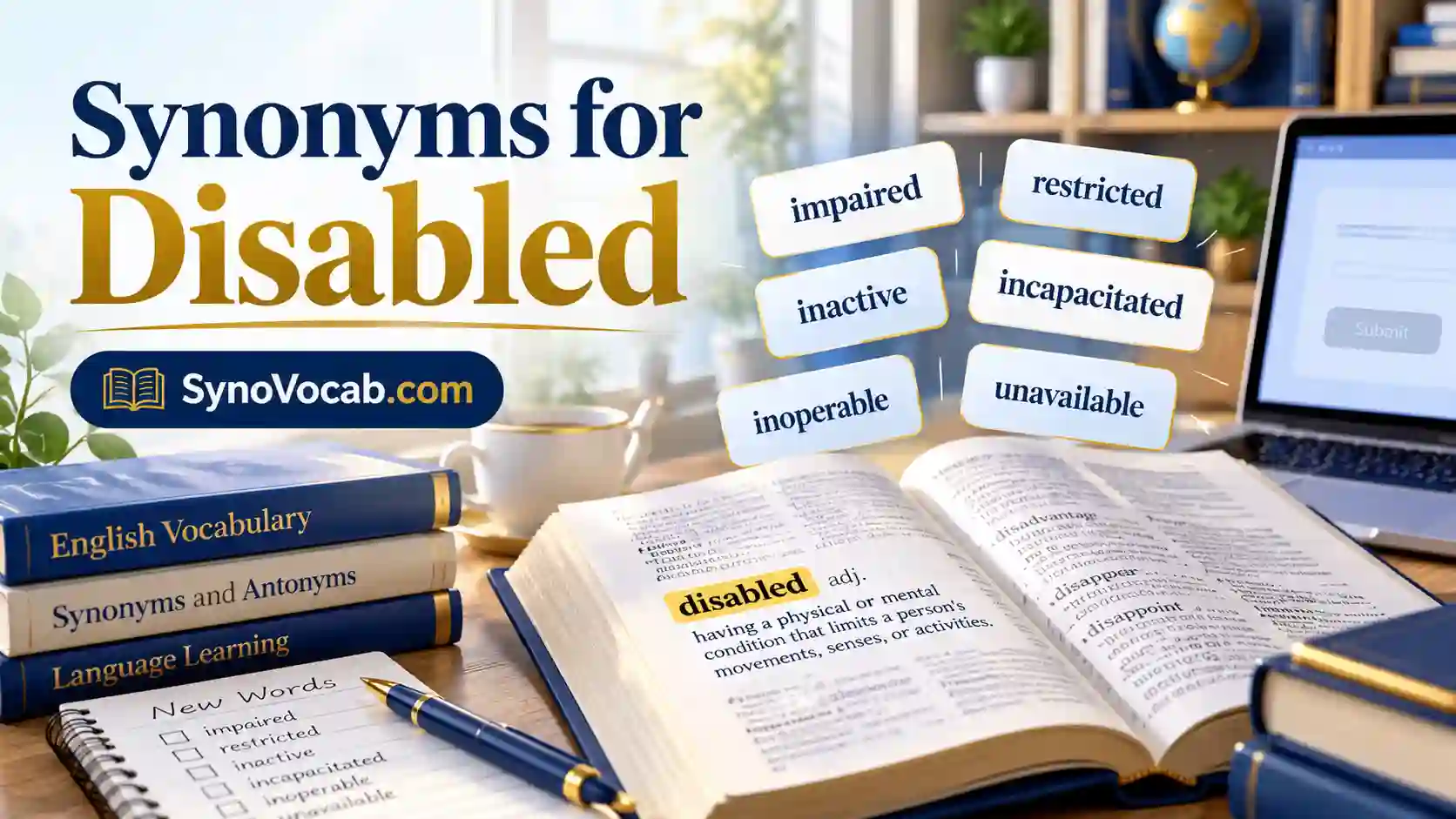 Example Button For System 50+ Synonyms for Disabled With Meanings and Examples